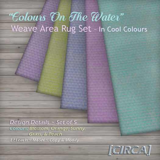 [CIRCA] - "Colours On The Water" Area Rug Set - Cool Colours