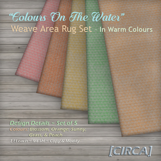 [CIRCA] - "Colours On The Water" Area Rug Set - Warm Colours