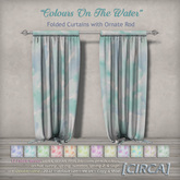 [CIRCA] - "Colours On The Water" Folded Curtain with Rod