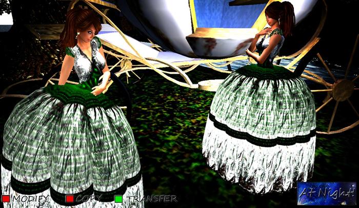 [At Night!] Silver&Green Lover Dress BOXED
