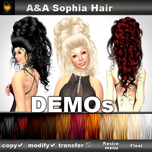 A&A Sophia Hair DEMOs (glamorous curly updo)