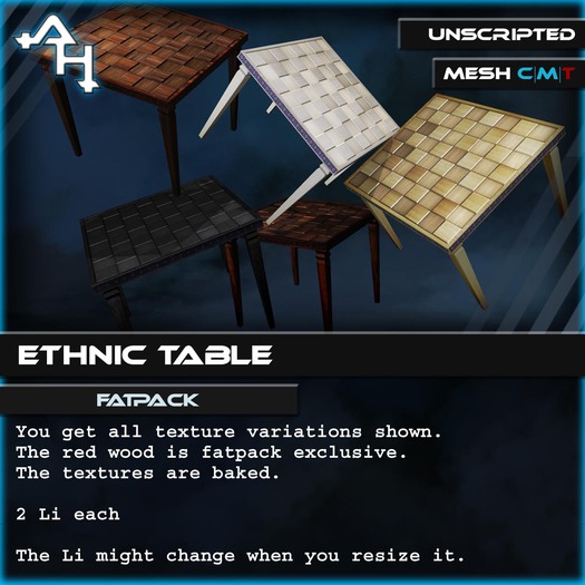 +AH+ Ethnic table fatpack (wear)