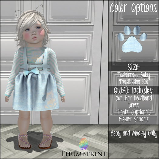 Thumbprint Cat Dress Blue