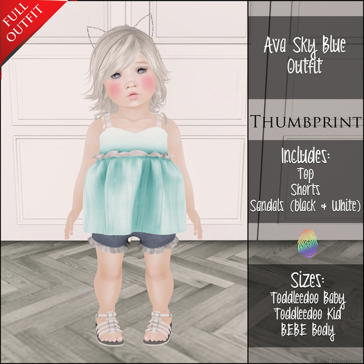 Thumbprint Ava Set Sky Blue