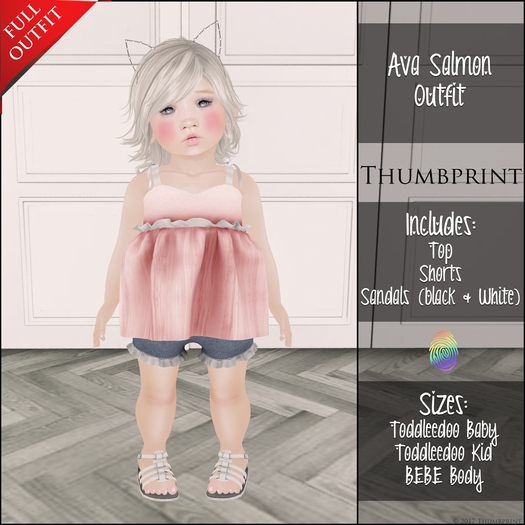 Thumbprint Ava Set Salmon