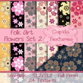 *Cupids Textures * 24 FOLK ART FLOWERS SET 2