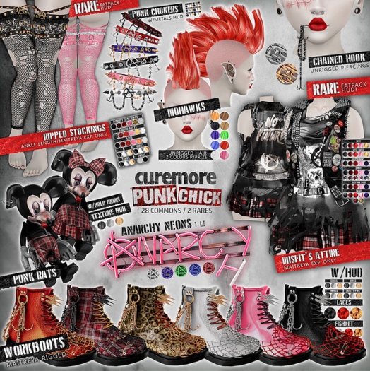 CUREMORE / Punk Chick / Chained Hook / BLACK