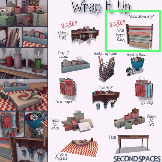Second Spaces - Wrap It Up - wall paper rack RARE