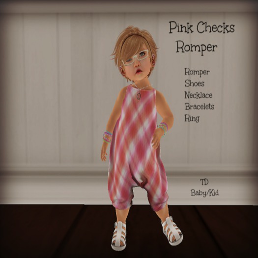 {SM}Pink Checks Romper