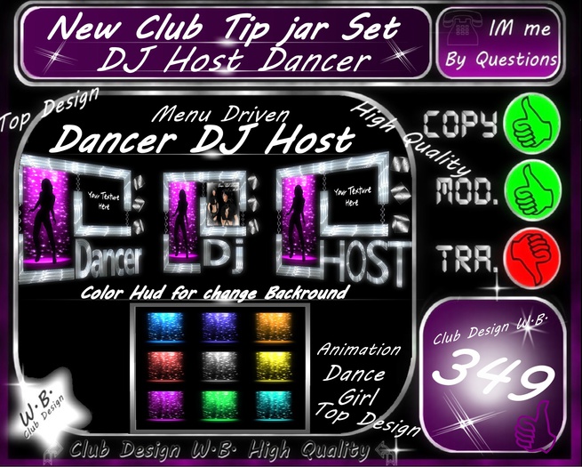 Second Life Marketplace - * Animation *Tip jar Set DJ/Host/Dancer*Menu ...