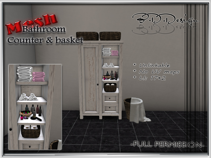:B.D.D::. FullPerm Mesh-Bathroom counter & basket