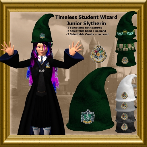 Timeless Wizard hat - Junior Student - Slytherin