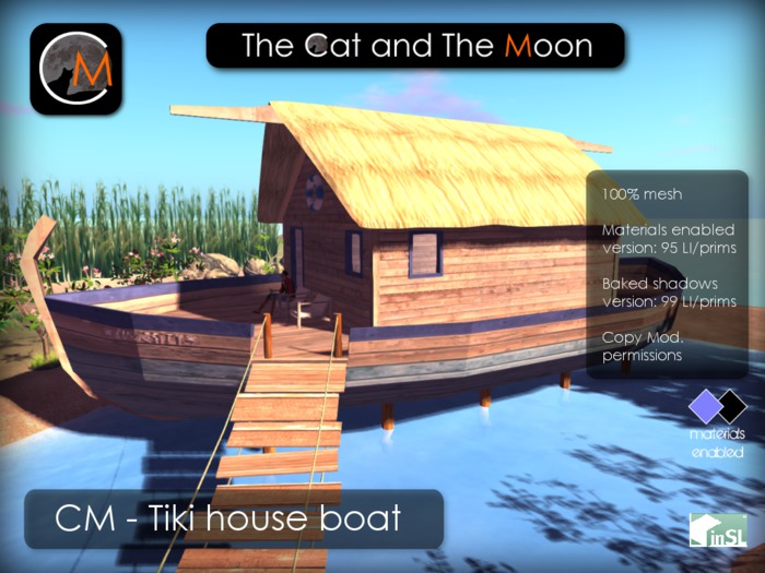 CM - Tiki house boat on stilts