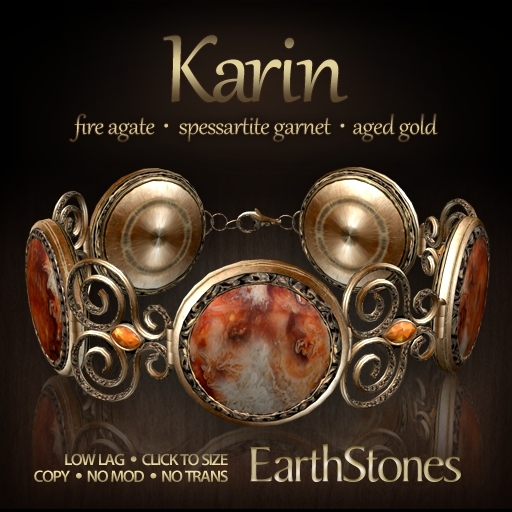 EarthStones Karin Bracelet - Fire Agate (BOX)
