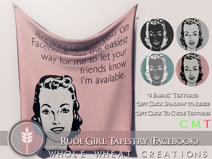 WHOLE.WHEAT - Rude Girl Tapestry (Facebook)