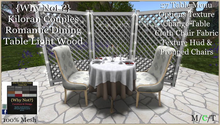 {Why Not ?} Kiloran Couples  Dining Table Light Wood-Boxed