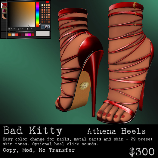 Bad Kitty Athena Heels Cherry Red (V)