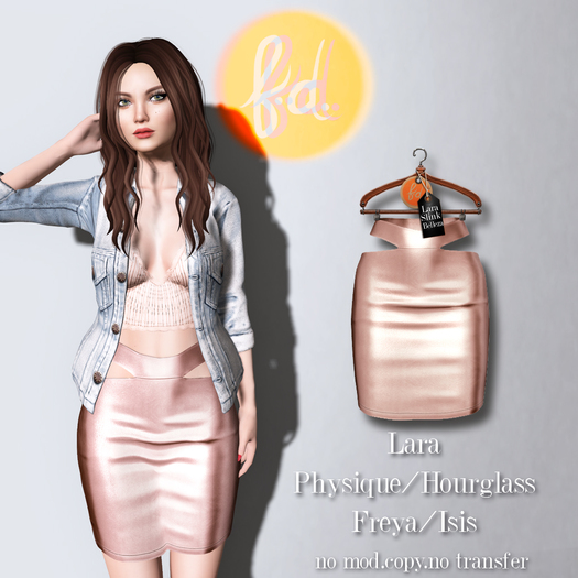 (fd) Cutout Pencil Skirt - Rose Gold