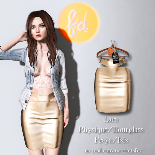 (fd) Cutout Pencil Skirt - Gold