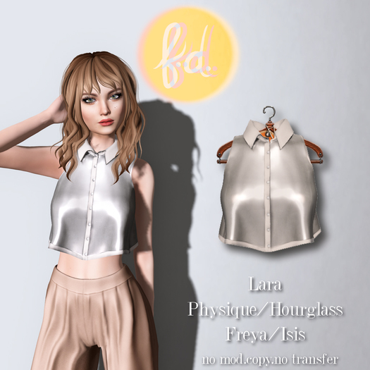(fd) Cropped Collar Tank - Metallic Silver