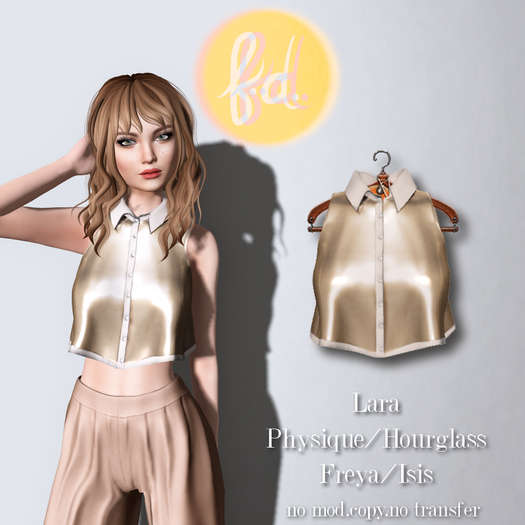 (fd) Cropped Collar Tank - Metallic Gold