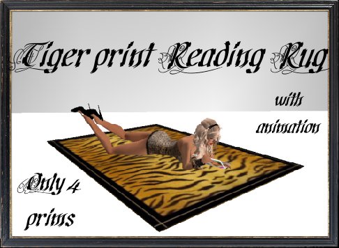 tiger print reading rug