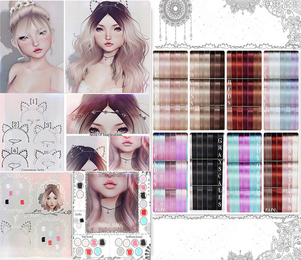 [3] pr!tty - Rose Choker - {Silver+Blue} Set :boxed: