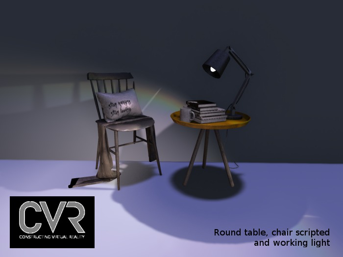 Round table + chair scripted