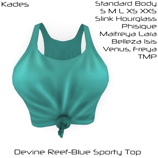 Kades - Devine Reef Blue Sporty Top
