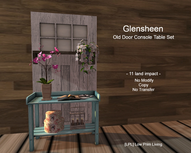 [LPL] Glensheen Old Door Console Table Set (boxed)