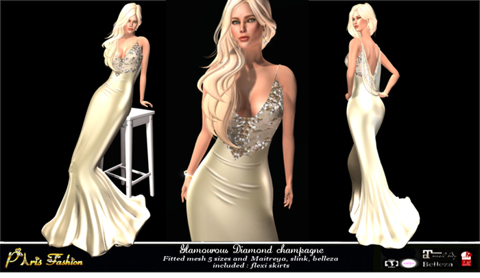PARIS FASHION _ GLAMOUROUS DIAMOND CHAMPAGNE