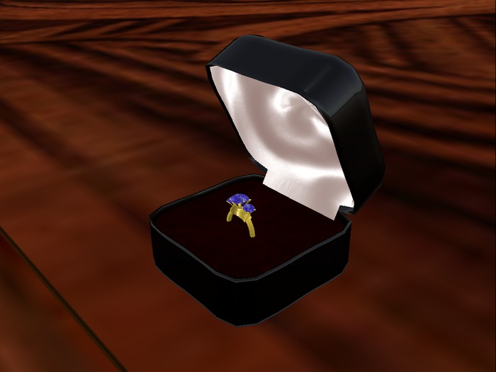 gold ring 3 amethyst boxed