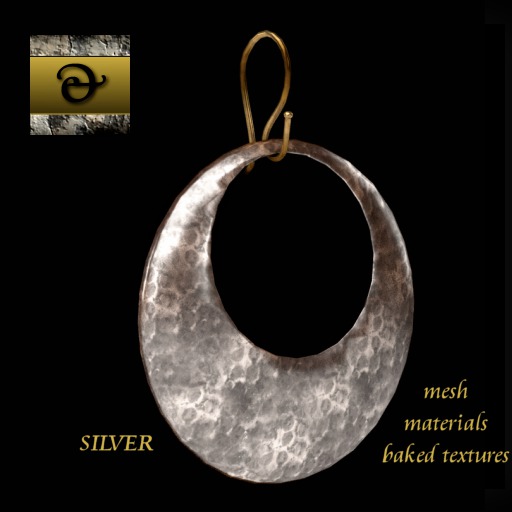 Hammered Oval Earrings by M&S - Silver