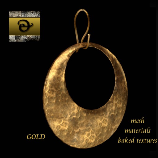Hammered Oval Earrings by M&S - Gold