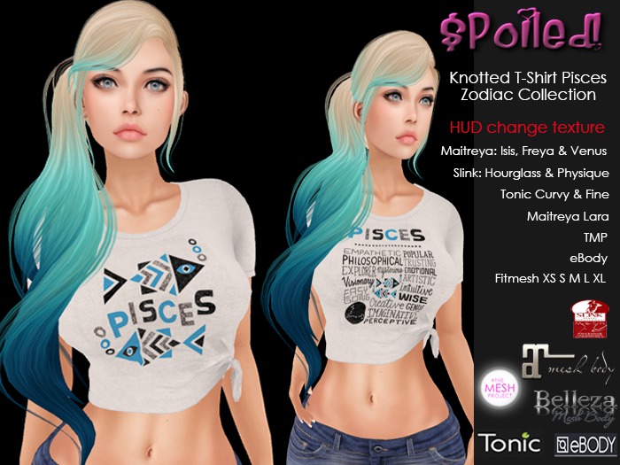 ::$poiled:: Knotted T-Shirt Pisces - Zodiac Collection