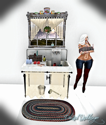Farmhouse Kitchen Sink w/ window 