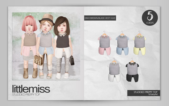 {Little Miss} Studded Preppy Top FATPACK