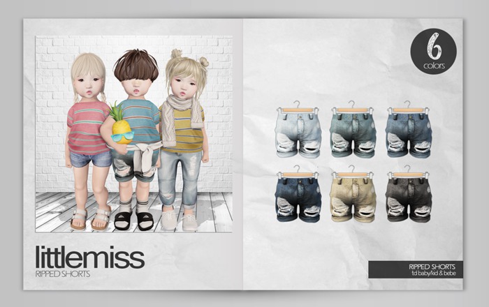 {Little Miss} Ripped Shorts FATPACK