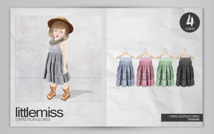 {Little Miss} Striped Ruffle Dress