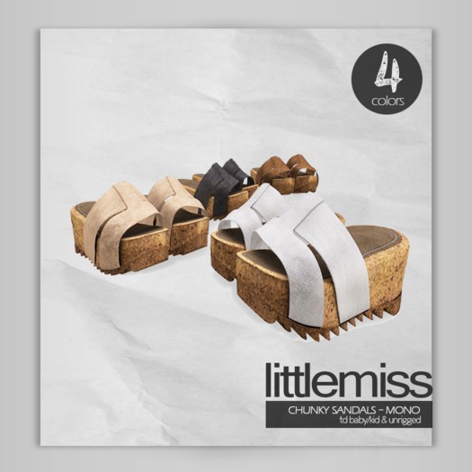 {Little Miss} Corky Sandals - Mono