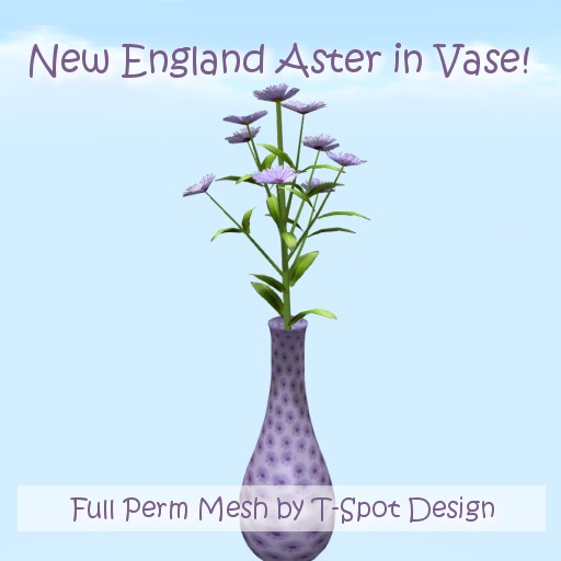 T-Spot Mesh - New England Aster in Vase - Full Perm - LI=1.0