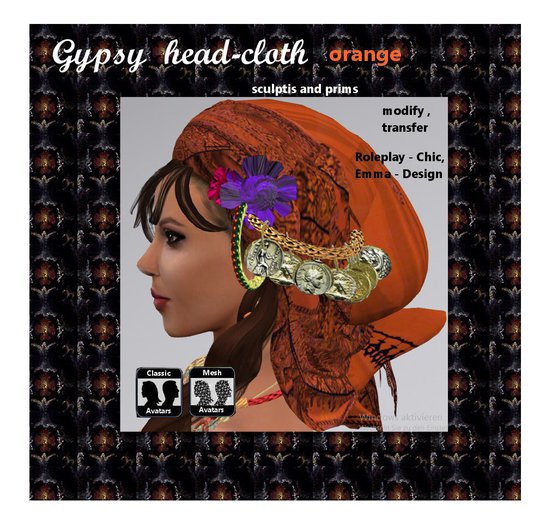 RP-Chic Gypsy head cloth orange