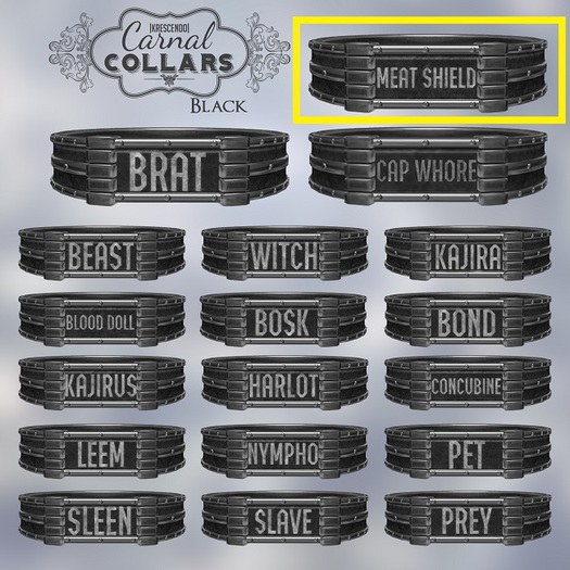 [Kres] Carnal Collars - Meat Shield RARE  - Black
