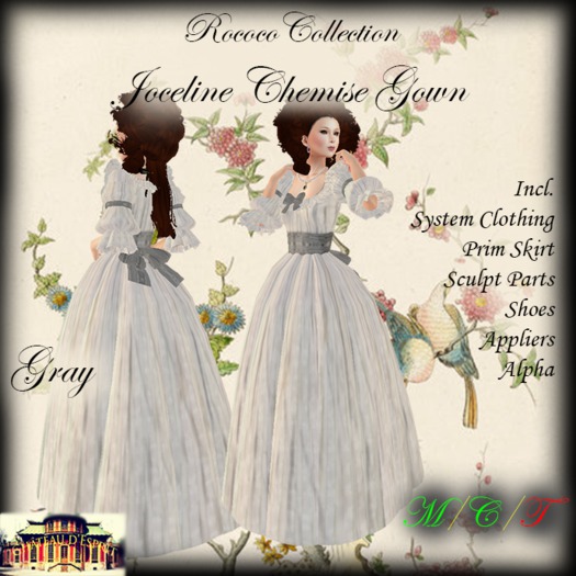 ~CdE~ Rococo Joceline GRAY Chemise Gown