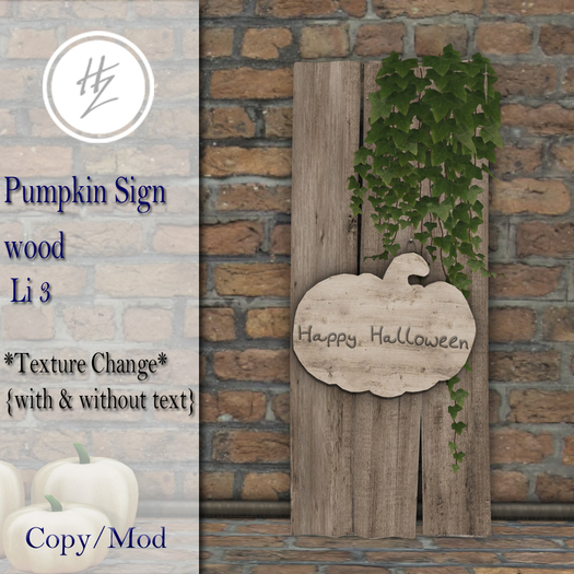.::Hazeel::. Pumpkin Sign wood