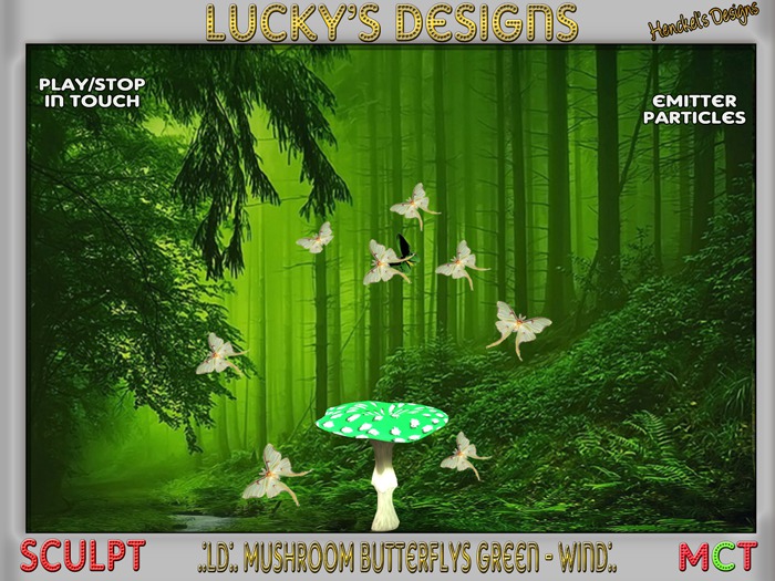 .:LD:. Mushroom Butterflys Green - Wind:.