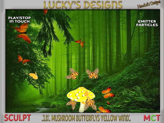 .:LD:. Mushroom Butterflys Yellow - Wind:.