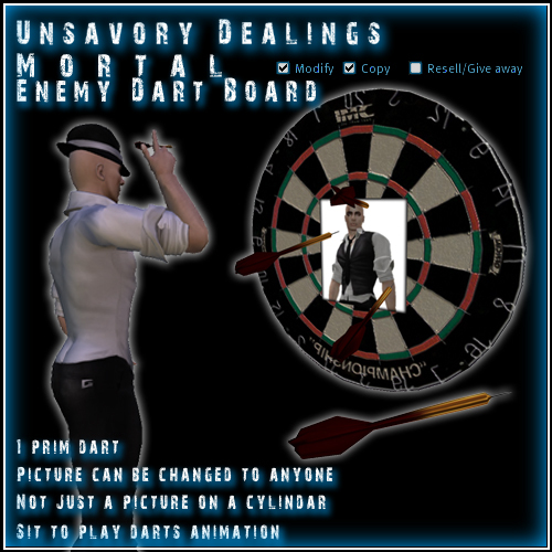 Unsavory Dealings - Mortal Enemy Dart Board