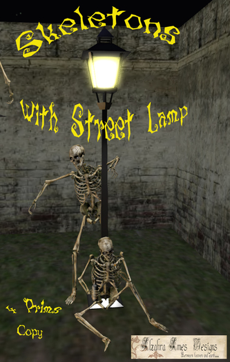 Street Lantern with Skeletons