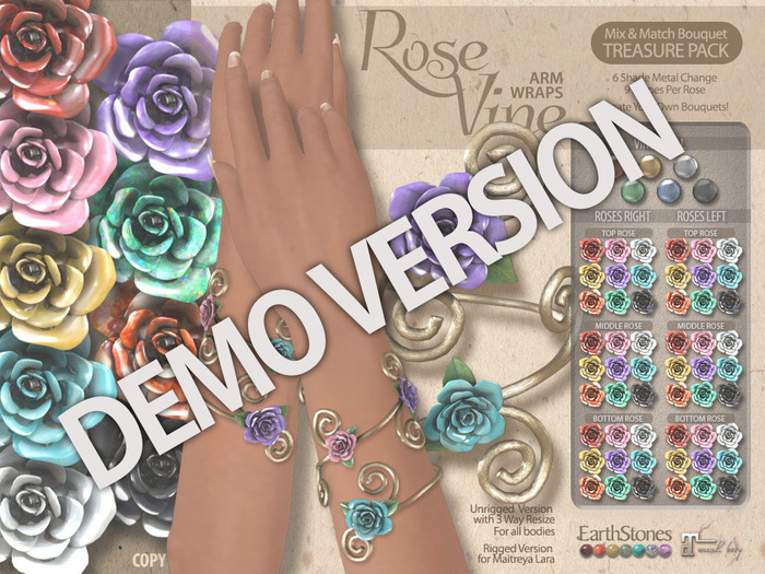 EarthStones Rose Vine Arm & Leg Wraps - DEMOS